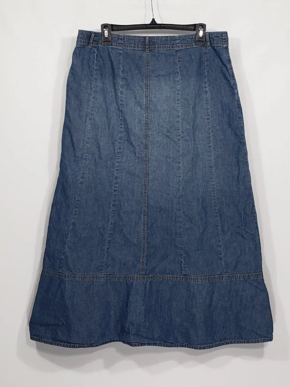 J Jill Denim A-line Skirt Pieced denim Women's 12 - Picture 3 of 4